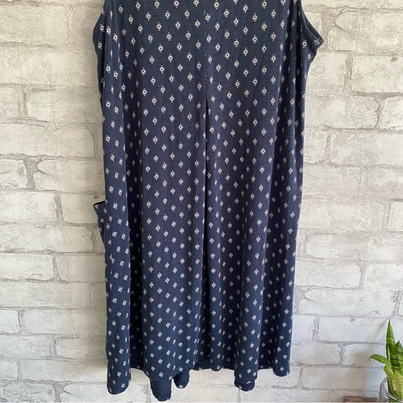 J. Jill Sleeveless Flare Dark Blue White Abstract Print Mini Dress Size … - Picture 5 of 13